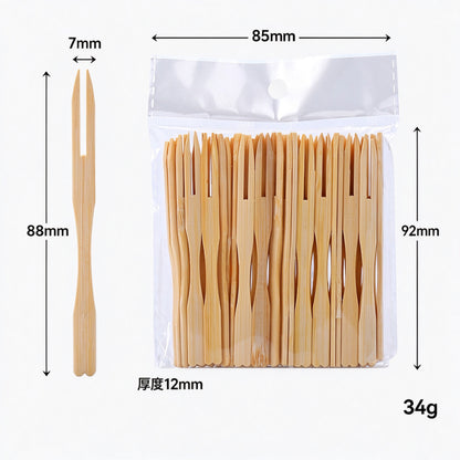 Bamboo fruit pick fifty pack flower tail hanging pouch