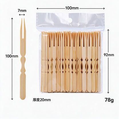 Bamboo fruit pick extended length gourd handle retail pack
