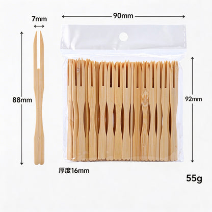 Bamboo fruit pick eighty pack flower tail clear bag
