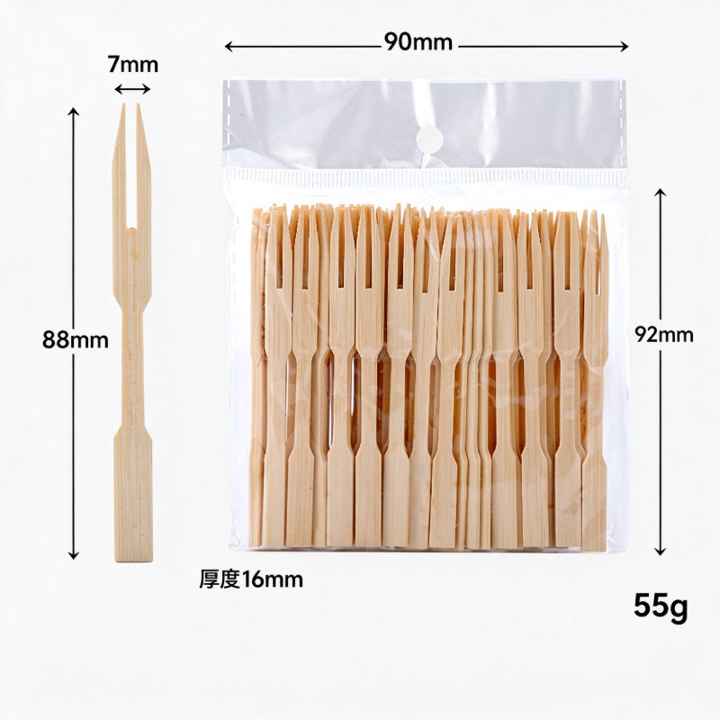 Bamboo fruit pick eighty pack flat top hanging bag