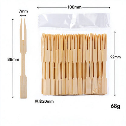 Bamboo fruit pick hundred pack flat top retail pouch