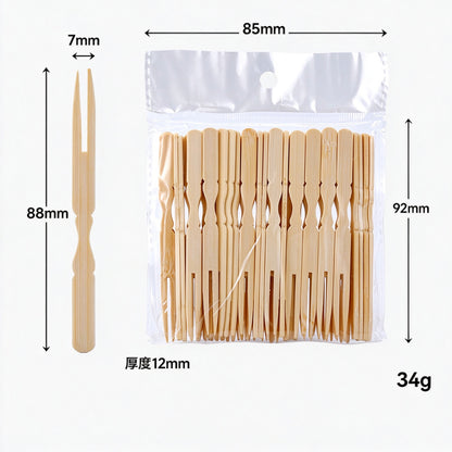 Bamboo fruit pick fifty pack contoured gourd handle pouch