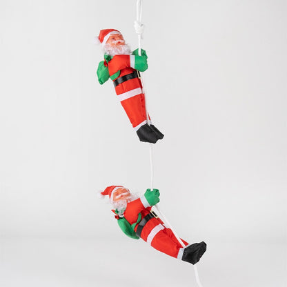 Climbing Santa Claus Doll – Ladder & Rope Hanging Ornament for Christmas Window Display, Festive Home Decoration (One/Two/Three Person, Ladder/Rope, Reindeer/Down Jacket Costume, 25-120cm)