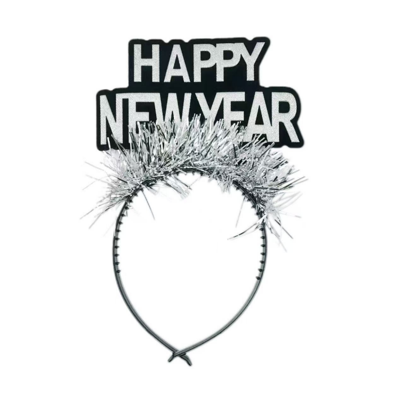 Happy New Year Headband, Fringe Photo Booth Prop for NYE Party Decor