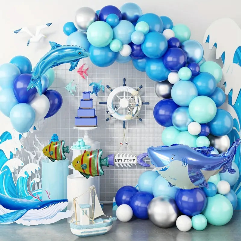 Under the sea balloon kit nautical dolphin arch display