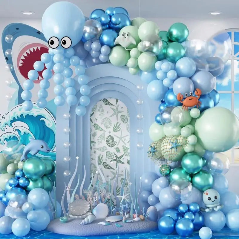 Under the sea balloon kit giant octopus archway setup