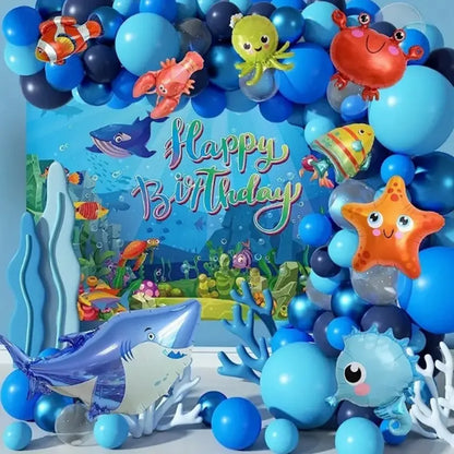 Under the sea balloon kit birthday marine animals backdrop