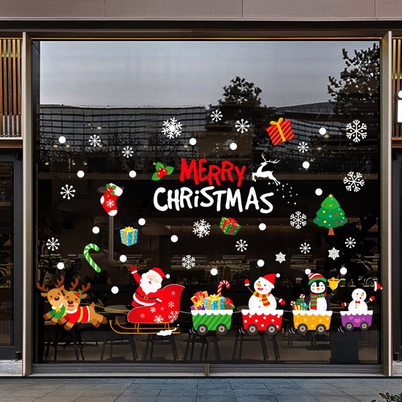 Christmas Static Cling Snowflake Decals – Festive Window Stickers for Glass, Sliding Doors, Office & Store Holiday Decor (Glitter Tree, Snowman, Solid Snowflake – 2 or 4 Pack, 20x30cm to 35x50cm)