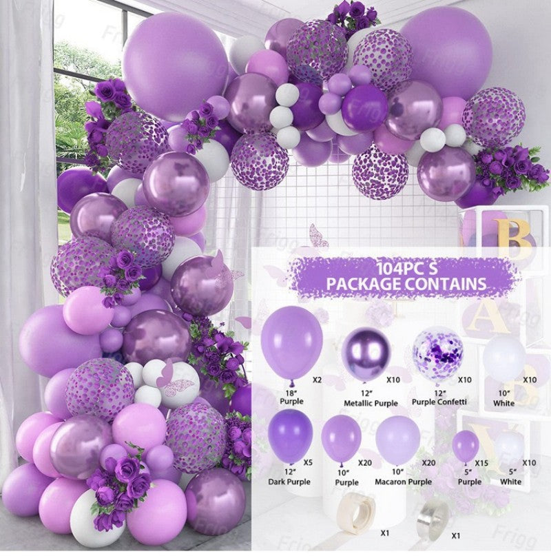 Butterfly Balloon Garland Kit – Pink Purple Pastel Latex Arch Set with Foil Butterfly, Birthday Party Decor for Girls, Wedding & Bridal Shower