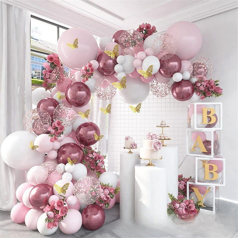 Butterfly Balloon Garland Kit – Pink Purple Pastel Latex Arch Set with Foil Butterfly, Birthday Party Decor for Girls, Wedding & Bridal Shower
