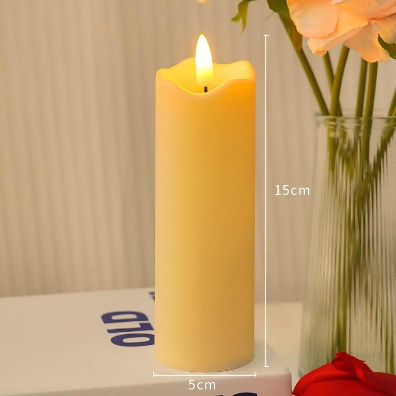 Wave Edge LED Flameless Candle – Smooth Surface Swaying Electronic Candle for Wedding Centerpiece, Birthday Party & Romantic Home Decor