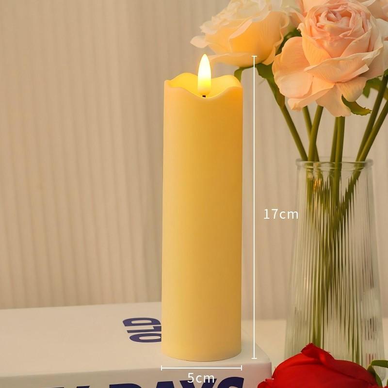 Wave Edge LED Flameless Candle – Smooth Surface Swaying Electronic Candle for Wedding Centerpiece, Birthday Party & Romantic Home Decor