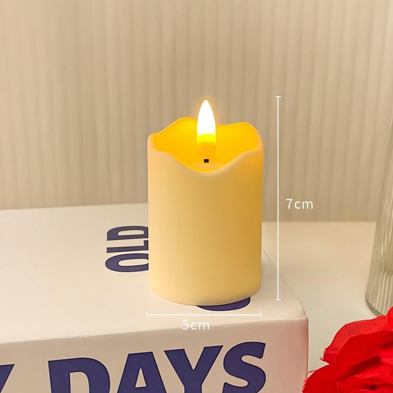 Wave Edge LED Flameless Candle – Smooth Surface Swaying Electronic Candle for Wedding Centerpiece, Birthday Party & Romantic Home Decor