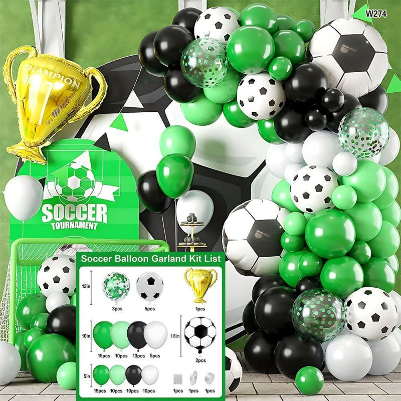 Soccer Balloon Garland Kit – World Cup Themed Latex Balloon Set for Kids Birthday Party, Sports Fan Celebration & Game Day Decor