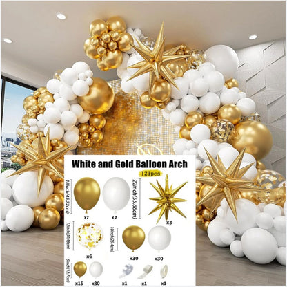 Exploding Star Foil Balloon Garland Kit – Thickened Latex & Star Balloon Chain Set for Party Arch, Birthday, Wedding & Graduation Decor