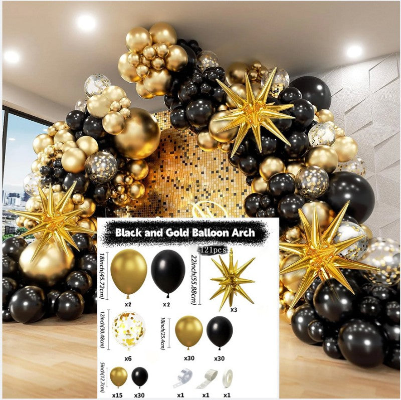 Exploding Star Foil Balloon Garland Kit – Thickened Latex & Star Balloon Chain Set for Party Arch, Birthday, Wedding & Graduation Decor