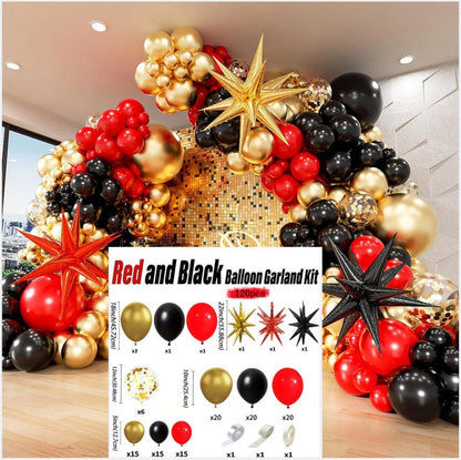 Exploding Star Foil Balloon Garland Kit – Thickened Latex & Star Balloon Chain Set for Party Arch, Birthday, Wedding & Graduation Decor