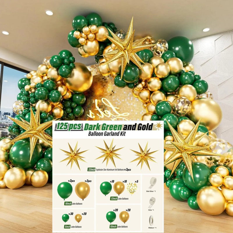 Exploding Star Foil Balloon Garland Kit – Thickened Latex & Star Balloon Chain Set for Party Arch, Birthday, Wedding & Graduation Decor