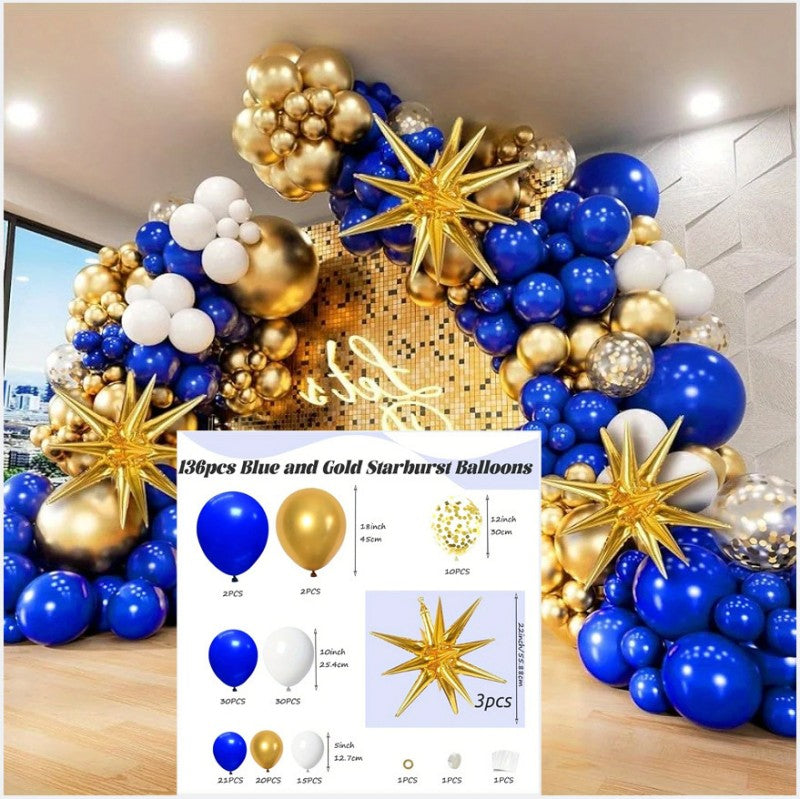 Exploding Star Foil Balloon Garland Kit – Thickened Latex & Star Balloon Chain Set for Party Arch, Birthday, Wedding & Graduation Decor