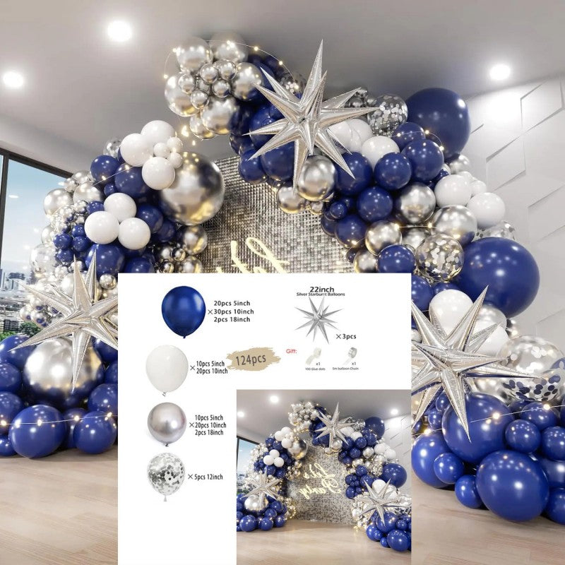 Exploding Star Foil Balloon Garland Kit – Thickened Latex & Star Balloon Chain Set for Party Arch, Birthday, Wedding & Graduation Decor