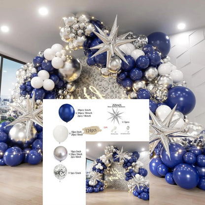 Exploding Star Foil Balloon Garland Kit – Thickened Latex & Star Balloon Chain Set for Party Arch, Birthday, Wedding & Graduation Decor