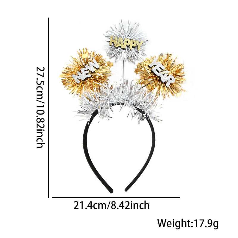 Gold and silver sparkle New Year headband