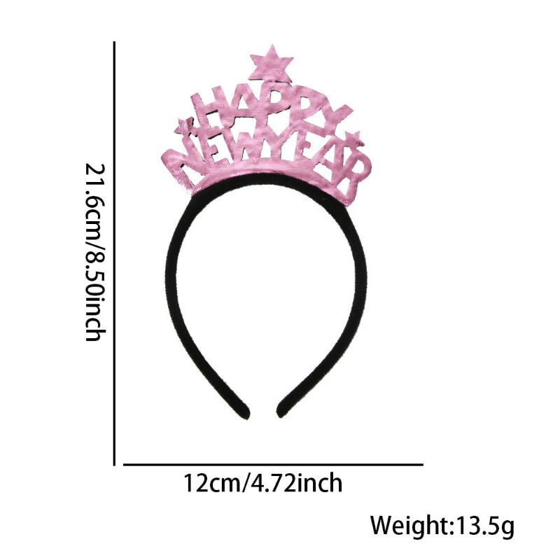 Pink glitter crown New Year headband