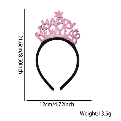 Pink glitter crown New Year headband