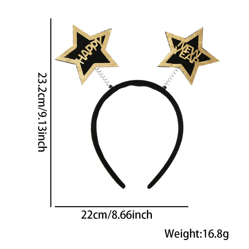 Black and gold star spring headband