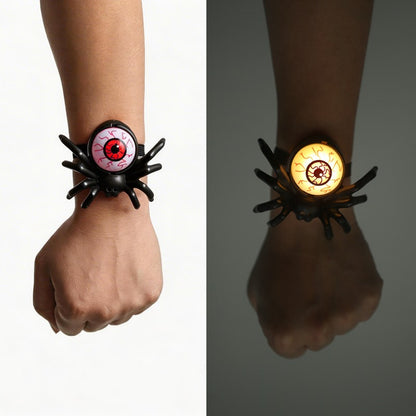 Pop-Eye Glowing Spider Bracelet Watch – Light Up Halloween Wrist Toy with Flashing LED Eyes, Fun Costume Accessory for Boys & Girls