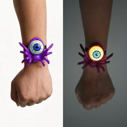 Pop-Eye Glowing Spider Bracelet Watch – Light Up Halloween Wrist Toy with Flashing LED Eyes, Fun Costume Accessory for Boys & Girls