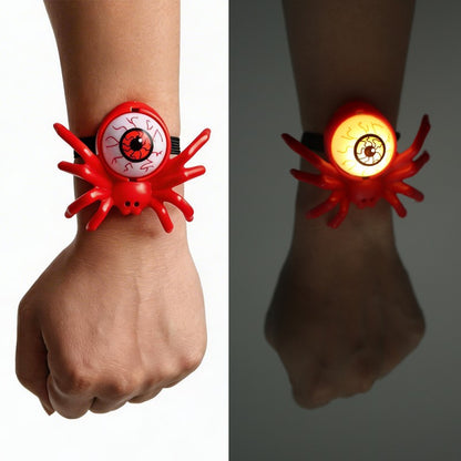 Pop-Eye Glowing Spider Bracelet Watch – Light Up Halloween Wrist Toy with Flashing LED Eyes, Fun Costume Accessory for Boys & Girls