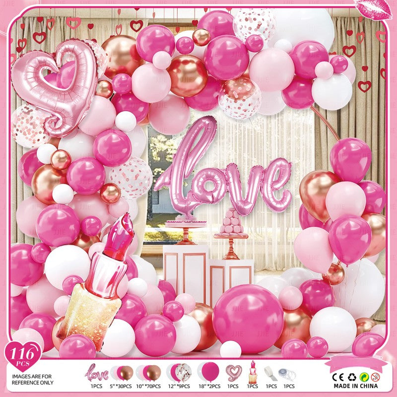 Valentine‘s Day Balloon Garland Kit – Romantic Pink Red Heart Arch Backdrop for Wedding Party, Anniversary & Love Celebration Decor