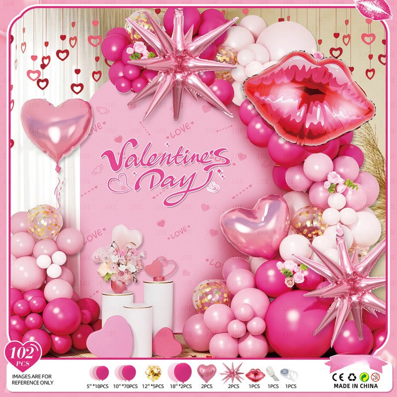 Valentine‘s Day Balloon Garland Kit – Romantic Pink Red Heart Arch Backdrop for Wedding Party, Anniversary & Love Celebration Decor