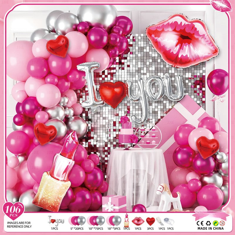 Valentine‘s Day Balloon Garland Kit – Romantic Pink Red Heart Arch Backdrop for Wedding Party, Anniversary & Love Celebration Decor