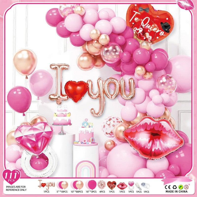 Valentine‘s Day Balloon Garland Kit – Romantic Pink Red Heart Arch Backdrop for Wedding Party, Anniversary & Love Celebration Decor