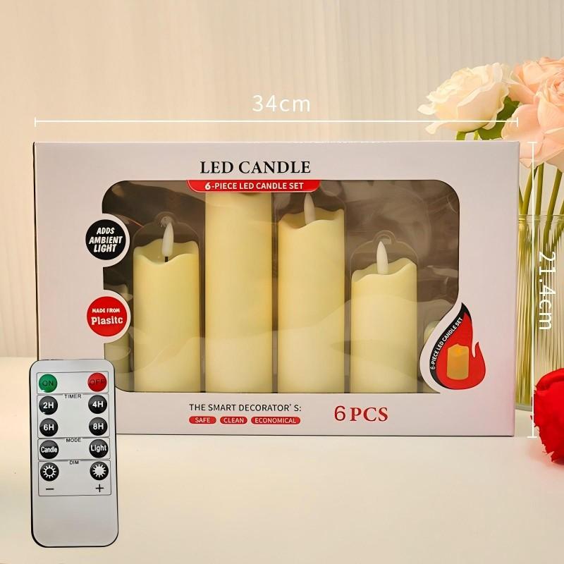 Wave Edge LED Flameless Candle – Smooth Surface Swaying Electronic Candle for Wedding Centerpiece, Birthday Party & Romantic Home Decor
