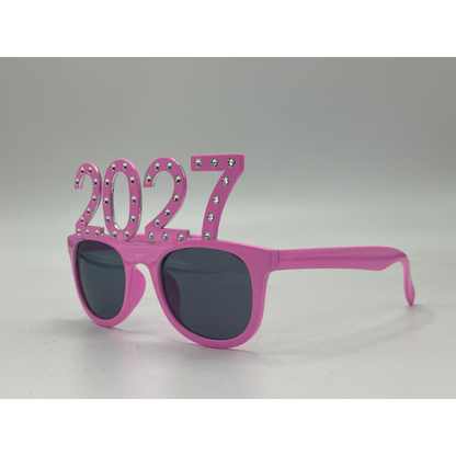 2027 Rhinestone Number Glasses, Funny New Year's Eve Party Sunglasses & Electroplated Photo Booth Props for NYE