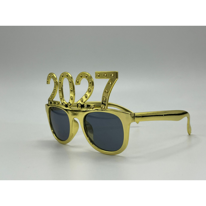 2027 Rhinestone Number Glasses, Funny New Year's Eve Party Sunglasses & Electroplated Photo Booth Props for NYE