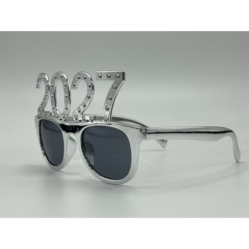 2027 Rhinestone Number Glasses, Funny New Year's Eve Party Sunglasses & Electroplated Photo Booth Props for NYE