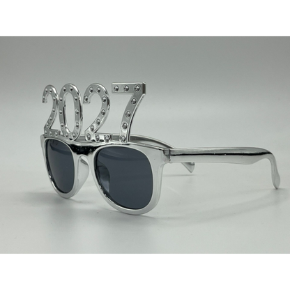 2027 Rhinestone Number Glasses, Funny New Year's Eve Party Sunglasses & Electroplated Photo Booth Props for NYE