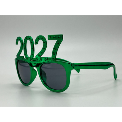 2027 Rhinestone Number Glasses, Funny New Year's Eve Party Sunglasses & Electroplated Photo Booth Props for NYE