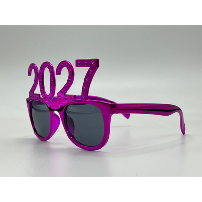 2027 Rhinestone Number Glasses, Funny New Year's Eve Party Sunglasses & Electroplated Photo Booth Props for NYE