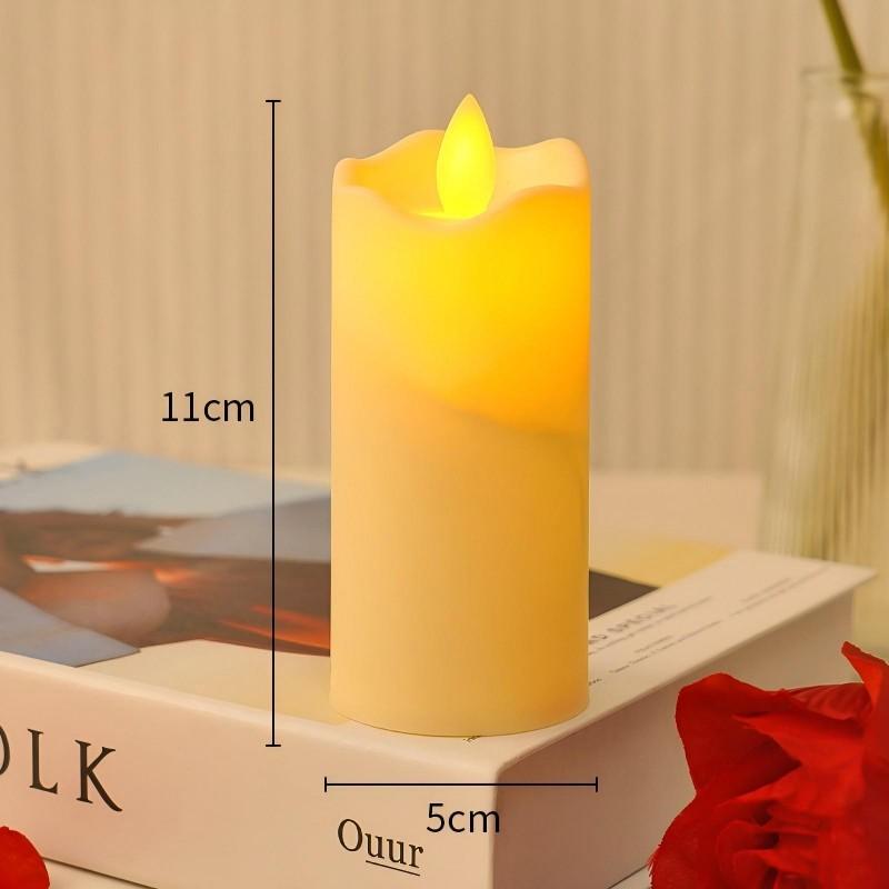 Wave Edge LED Flameless Candle – Smooth Surface Swaying Electronic Candle for Wedding Centerpiece, Birthday Party & Romantic Home Decor