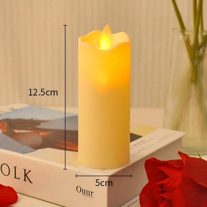 Wave Edge LED Flameless Candle – Smooth Surface Swaying Electronic Candle for Wedding Centerpiece, Birthday Party & Romantic Home Decor