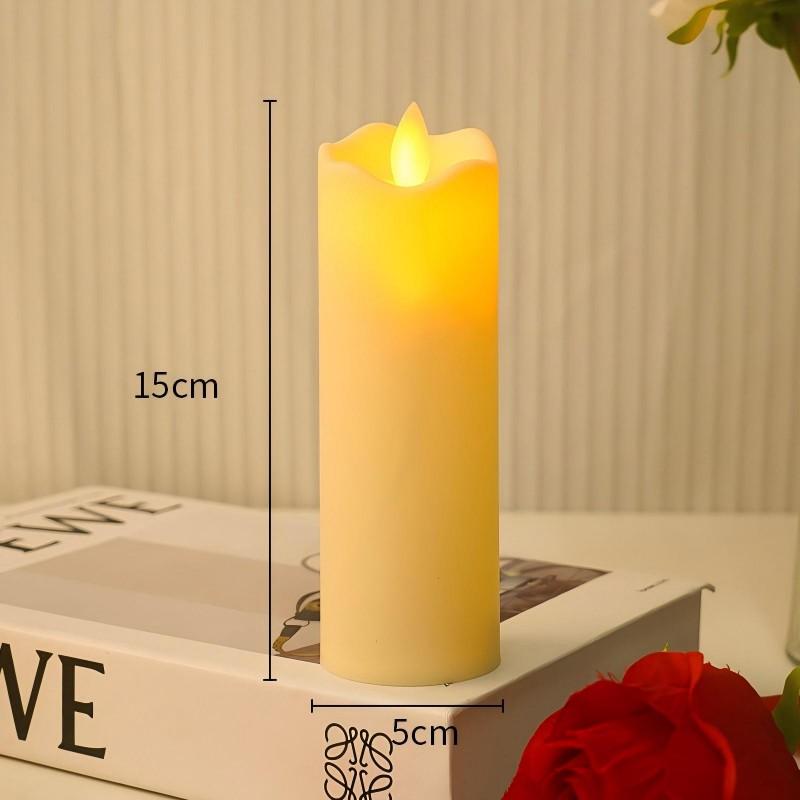 Wave Edge LED Flameless Candle – Smooth Surface Swaying Electronic Candle for Wedding Centerpiece, Birthday Party & Romantic Home Decor