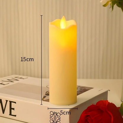 Wave Edge LED Flameless Candle – Smooth Surface Swaying Electronic Candle for Wedding Centerpiece, Birthday Party & Romantic Home Decor