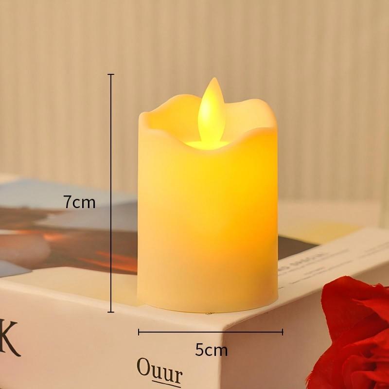 Wave Edge LED Flameless Candle – Smooth Surface Swaying Electronic Candle for Wedding Centerpiece, Birthday Party & Romantic Home Decor