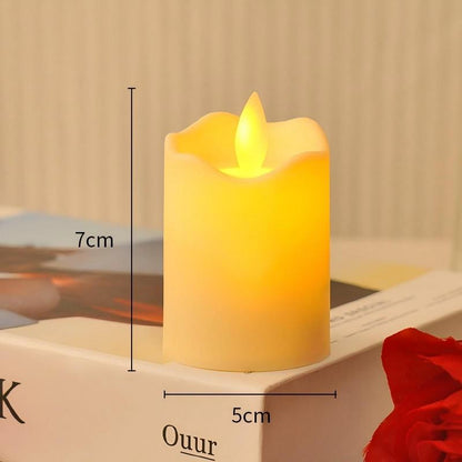 Wave Edge LED Flameless Candle – Smooth Surface Swaying Electronic Candle for Wedding Centerpiece, Birthday Party & Romantic Home Decor