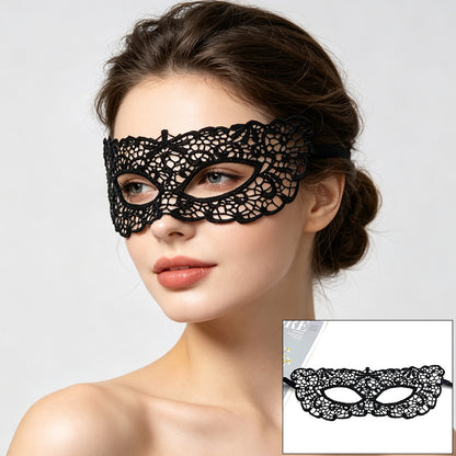 Venetian lace mask sweeping phoenix crest with flame trim